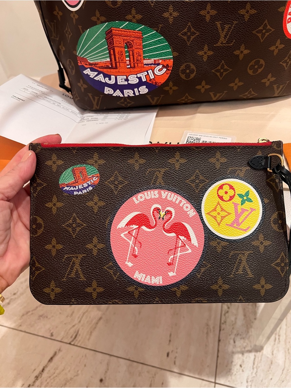 Louis Vuitton Brown Monogram World Tour Neverfull MM tote - Picture 2 of 16